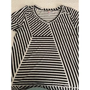 White and black asymmetrical Lularoe Christy